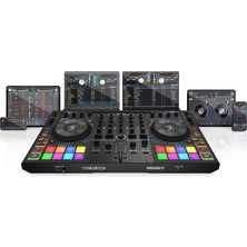 AKS Reloop Mixon 8 Pro | 4-Kanallı Profesyonel Hybrid Dj Controller | Serato Dj Pro & Algoriddim Djay Pro Ai (Mac, Pc, Ios & Android Uyumlu)