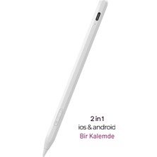 Fuchsia Aktif Kapasitif Tablet Kalemi 2in1 Android & iOS Uyumlu Manyetik Avuç İçi Reddetme Eğim Hassasiyetli Stylus Kalem