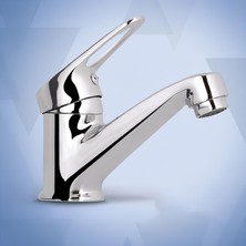 AKS Vista Mix Batarya Krom Lavabo Banyo Mutfak Musluğu Musluk Mermer Tezgah Üstü Çift Su Giriş Evye