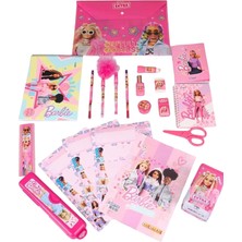 AKS Barbie Lisanslı 21 Parça Okul ve Kırtasiye Seti, Pembe