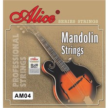 AKS Alice 4 Telli Mandolin Teli, 010–034 Bakır Alaşımlı Sargı Pas Önleyici Kaplamalı Uzatılmış Ip Ömrü
