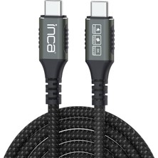 AKS Inca Itct-40 Usb4 8K@60Hz Thunderbolt 4/3 40 Gbps PD240W Type-C To Type-C Kablo-0.8m USB 4, 40GBPS Veri Aktarım Kapasitesi Gan Şarj Cihazı ve Tüm USB C Tipi Cihazlar