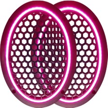 AKS Neon Işıklı (6x9) Inç Kaliteli Plastik Hoparlör ve Midrange Kapağı - 2 Adet - Pembe