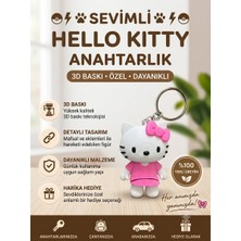 Portal 3d Hareketli Hello Kitty Figürlü Anahtarlık - 3D Baskı Çanta Süsü ve Aksesuar - Pembe