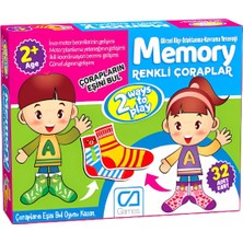 AKS Ca Games Renkli Çoraplar 2+ Yaş Çocuklar Için 32 Kartlı Eğitici Eğlenceli Eş Bulmacalı Hafıza Oyunu, TYCV39COQN171504504648191