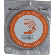 AKS Daddario BW042 Akustik Tek Tel, 80/20 Bronze Wound, 042, (La) Pak