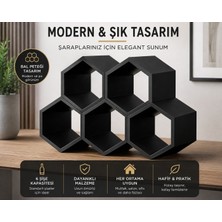 Sidas Modern Yatay Tasarım 5 Hazneli Şarap Şişe Stant Organizer