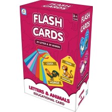 AKS Flash Cards Türkçe-Ingilizce Eğitim Kartları, 29 Harf ve 29 Hayvan, 3+ Yaş, 48 Parça