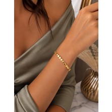 Livaz Accessories Kadın  Çelik Bileklik  Kararmaz  14K Altın Renk Vip Seri Ithal Yuvarlak Bileklik