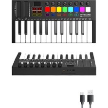 AKS Midex MD-255 Yeni Nesil Midi Klavye 25 Tuşlu 8 Hassasiyetli Lounch Pad 8 Ton Potansı