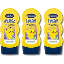 Bübchen Pikachu 2’si 1 Arada Çocuk Şampuanı ve Duş Jeli 230 ml 3'lü Set