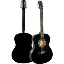 AKS Midex RG-530BK Kaliteli Siyah 40 Inç Akustik Gitar Seti 4/4 Yetişkin