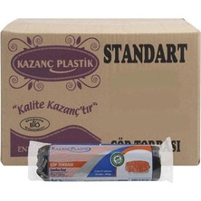 Kazanç Plastik 80X110 Eko Standart Jumbo Siyah Çöp Torbası 20 Rulo 220 gr 28 Micron