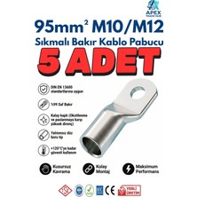Sutem 95MM M10/M12 Skp Sıkmalı Bakır Kablo Pabucu - 5'li Paket
