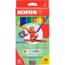AKS Kores Kolores Jumbo, Boyama Kalemi 3-Kant Kalemtıraş, 12 Renk