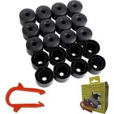 Zmo Technik M17 Bijon Kapağı Seti Vw (Markasız) Siyah Caddy Golf Jetta Passat Polo 1K0601173 6X0012243 20 Adet + Sökme Aparatı