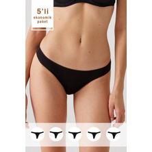 Pierre Cardin 5'li Ekonomik Paket 2951 No Show Iz Belli Etmeyen Pamuklu Basic Tanga