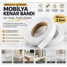 Yapışkanlı Mobilya Kenar Bandı Mat Beyaz