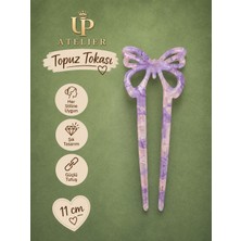 Up Atelier Sedefli Kelebek Figürlü Kemik Saç Topuzu 11CM