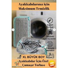 Mrt Bilişim Ayakkabı Yıkama Çantası Özel Koruyucu Kumaş, Fermuarlı, Tekrar Kullanılabilir Büyük Boy Torba File Xl 40 x 20 cm Çamaşır Filesi Gri