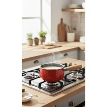 Bambum Lumino - Ahşap Saplı Sosluk/sütlük Kırmızı 14 cm
