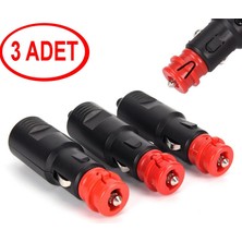 SKAUTO 3 Adet 12V Çakmak Fişi Erkek Soket Karavan Tekne Traktör Dın Aparatlı 12 Volt