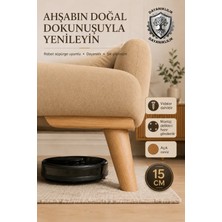 Legora Wood Design 1. Sınıf Gürgen Ağacı 15 cm Açık Ceviz Mobilya Kanepe Koltuk Tv Ünitesi Yükseltici Yükseltme Ayakları