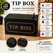 Bozkurt Cnc Bahşiş Kutusu Tip Box %100 Mdf Cnc Kalıcı Tip Box Yazılı Şık Görünüm Kilitli ve 2 Adet Anahtarlı