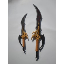 Akbay 3D 3D Baskı Fantastik Çift Kılıç Seti – Dekoratif Cosplay ve Koleksiyon Figürü