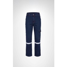 Selçuklu Plus Likralı Ağlı Kot Iş Pantolonu, Mevsimlik, Yıkanmış, Reflektörlü ve Kargo Cepli Model