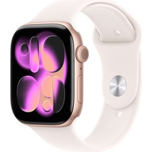 Apple Watch Series 11 Gps 42MM Roze Altın Alüminyum Kasa ve Açık Pembe Spor Kordon (MEU44TU/A) - M/l