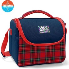 Coral High Lacivert Ekose Fiyonk Desenli Thermo Beslenme Çantası 37107