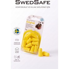 SwedSafe Original Kulak Tıkacı, 5 Çift, Yüksek Ses Sönümleme, Yumuşak Köpük, Yüksek Konfor, Iş, Seyahat ve Uyku