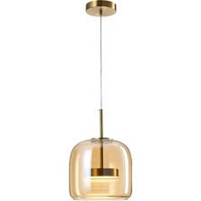 Apliqa 3000KESKITME Brook Eskitme Renkli 12 Watt LED Tekli Camlı Sarkıt Avize 70 cm Modern Tasarım