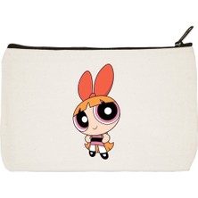 Designedfy Clutch Powerpuff Girls Blossom Baskılı Bez Makyaj Çantası, Kalemlik, El Çantası