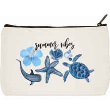 Designedfy Summer Vibes Baskılı Makyaj Çantası