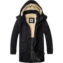 Alaska The Last Frontier Regular Fit Çıkarılabilir Kapüşonlu su geçirmez oxford kumaş Uzun Parka Kaban
