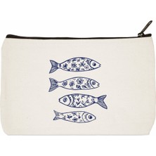 Designedfy Fish Baskılı Makyaj Çantası