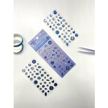Kağıt Gemi Dükkan Holografik Kar Tanesi & Buz Kristali Mor Paket Tek Yaprak 42 Adet Taş Sticker Seti/etiket/çıkartma