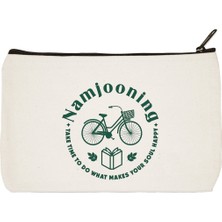 Designedfy Clutch Bts Namjooning Baskılı Bez Makyaj Çantası, Kalemlik, El Çantası