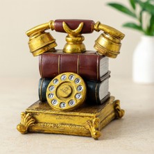 Royaleks Vintage Telefon Biblo Kumbara Reçine 15.5X15.5X10 cm