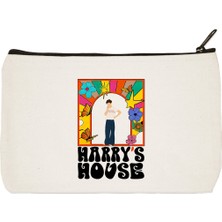 Designedfy Clutch Harry's House Baskılı Bez Makyaj Çantası, Kalemlik, El Çantası