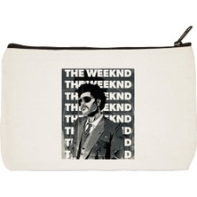 Designedfy Clutch The Weeknd Baskılı Bez Makyaj Çantası, Kalemlik, El Çantası