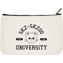 Designedfy Clutch Stray Kids Hyunjin Baskılı Bez Makyaj Çantası Kalemlik El Çantası