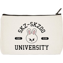 Designedfy Clutch Stray Kids Lee Know Baskılı Bez Makyaj Çantası, Kalemlik, El Çantası