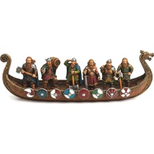 Viking Savaş Gemisi – 6 Viking Figürlü Dekoratif Gemi