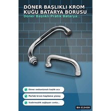 sbodurhome Döner Başlıklı Krom Kuğu Batarya Borusu - 1 Adet Banyo Musluk Aksesuarı BX-313430