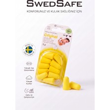 SwedSafe Original Kulak Tıkacı, 5 Çift, Yüksek Ses Sönümleme, Yumuşak Köpük, Yüksek Konfor, Iş, Seyahat ve Uyku