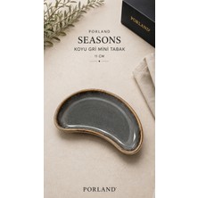 Porland Seasons Koyu Gri / Bej Mini Tabak (11 Cm)