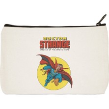 Designedfy Clutch Marvel Doctor Strange Baskılı Bez Makyaj Çantası, Kalemlik, El Çantası